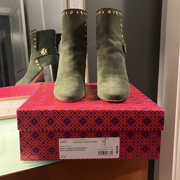 Tory Burch Olive Green Suede Bootie - Picture 2 of 10
